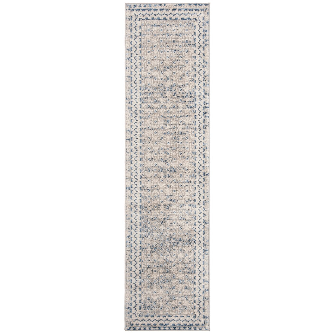 SAFAVIEH Brentwood Gusta Traditional Oriental Rug - Light Grey/Blue - 2' x 12'