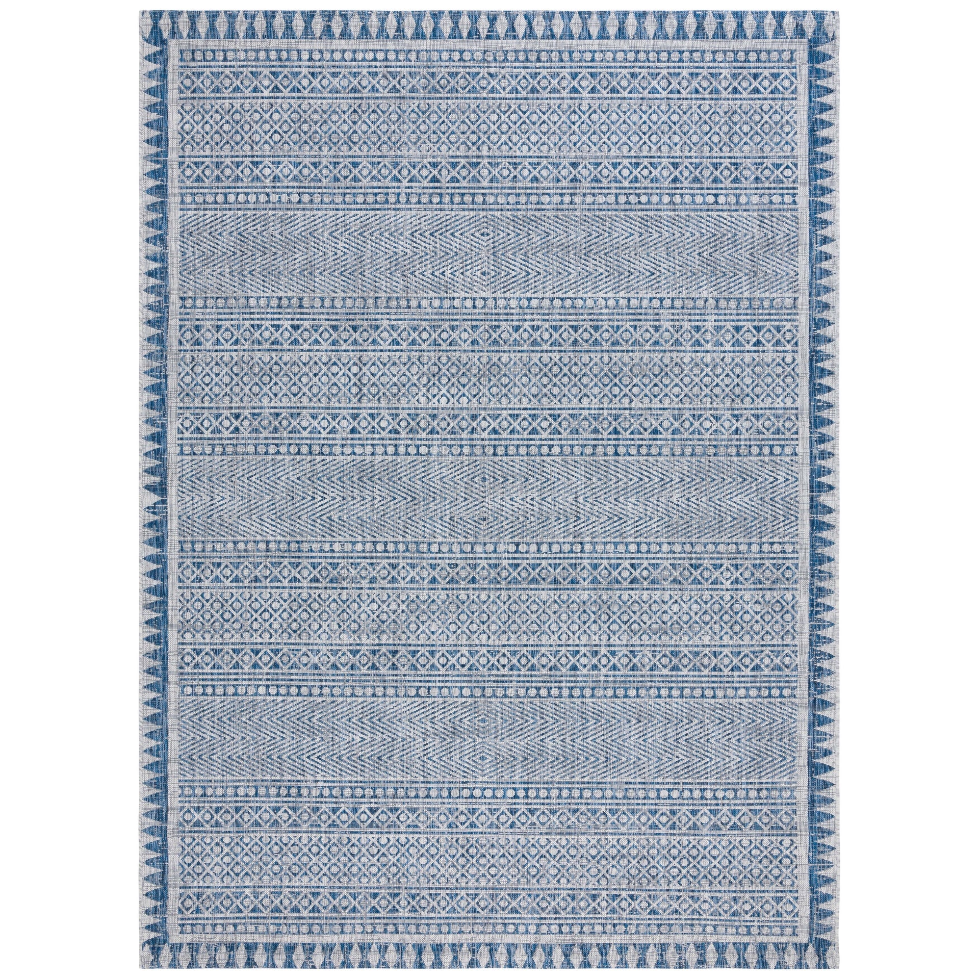 SAFAVIEH Courtyard Zikrija Transitional Rug - Navy/Grey - 8' x 11'