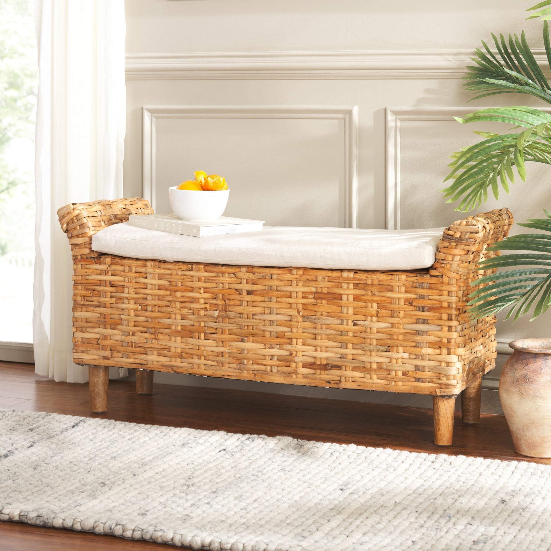 SAFAVIEH Danna Brown Bench - 43.9 x 14.8 x 21.1 - 44W x 15D x 21H