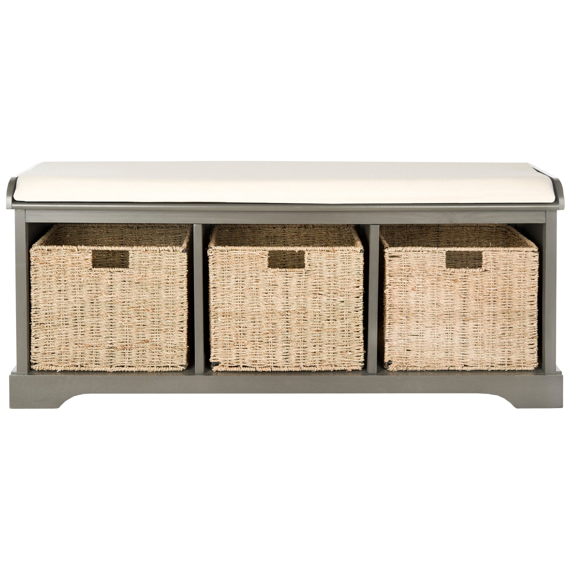 SAFAVIEH Eola Grey/ White Storage Bench - 47 x 16.1 x 19.9 - 47Wx16Dx20H