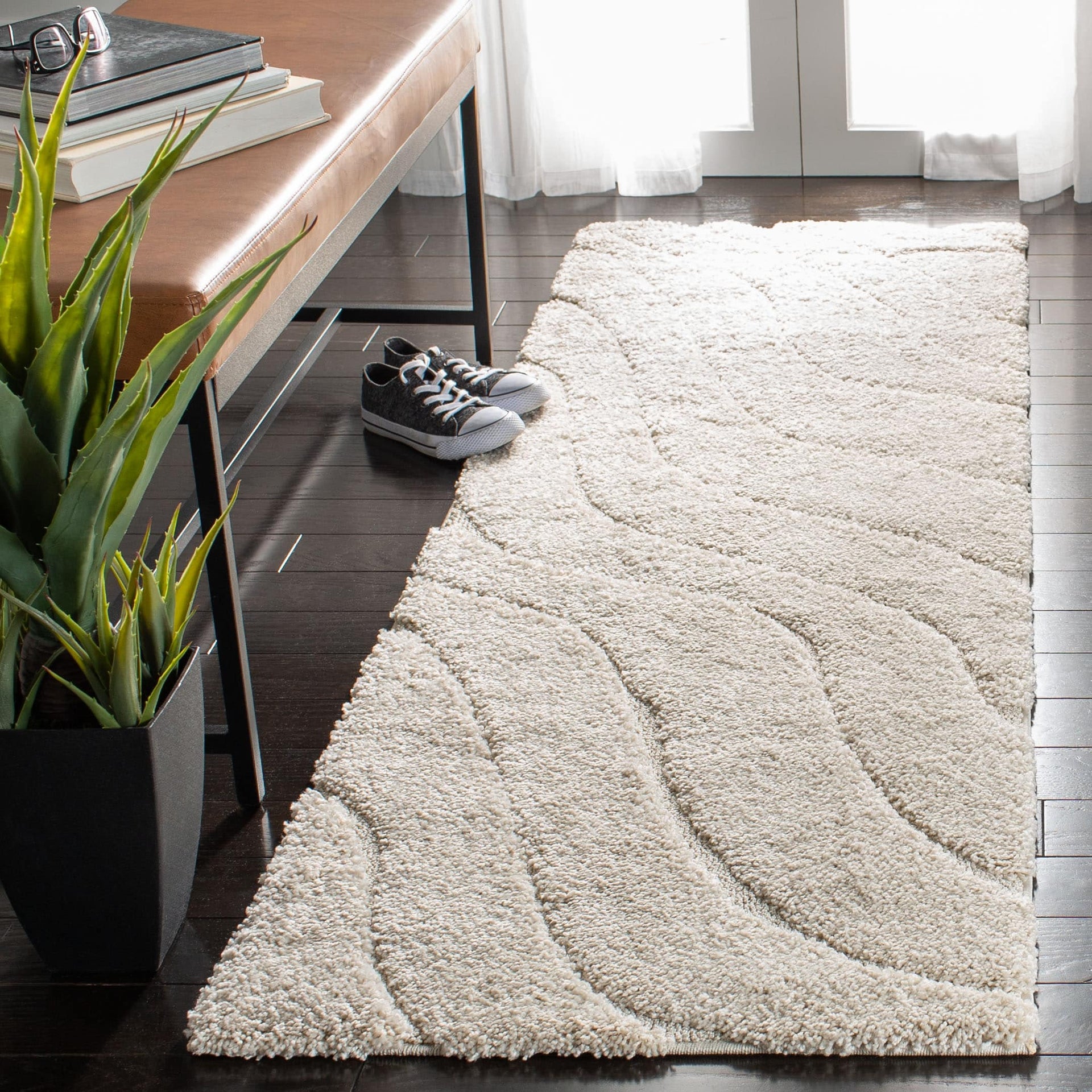 SAFAVIEH Florida Shag Borbala Soft Serene Waves 1.2-inch Thick