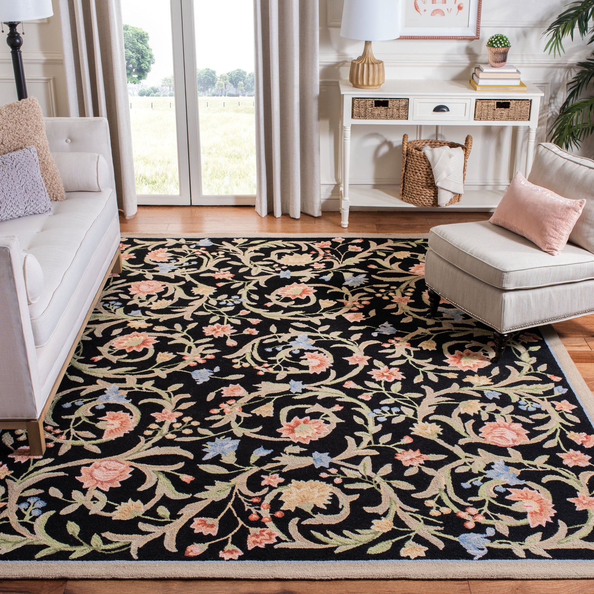 SAFAVIEH Handmade Chelsea Jacomine French Country Floral Scroll Wool
