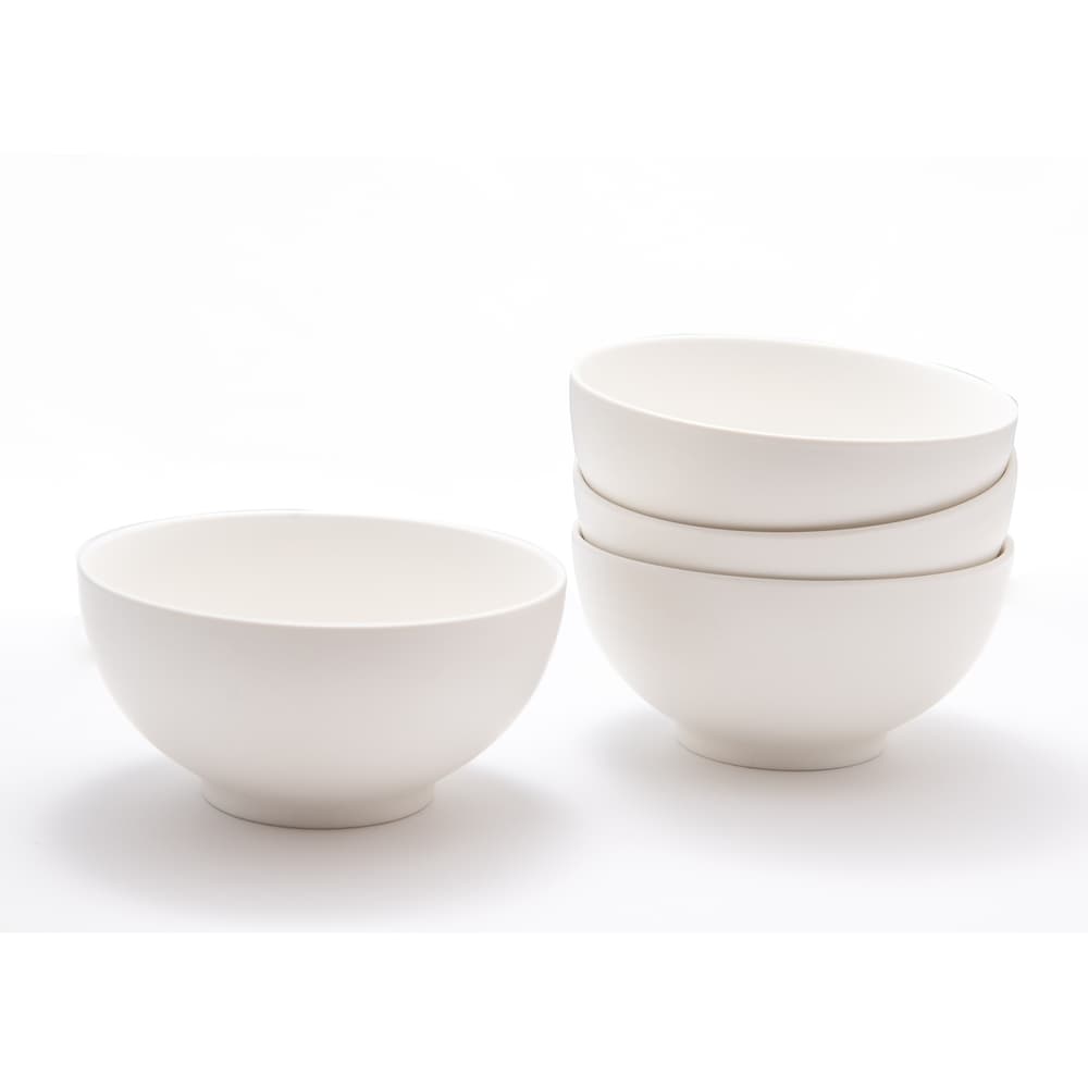 Red Vanilla Saffire White Cereal / Pasta Bowl Set / 4 - N/A