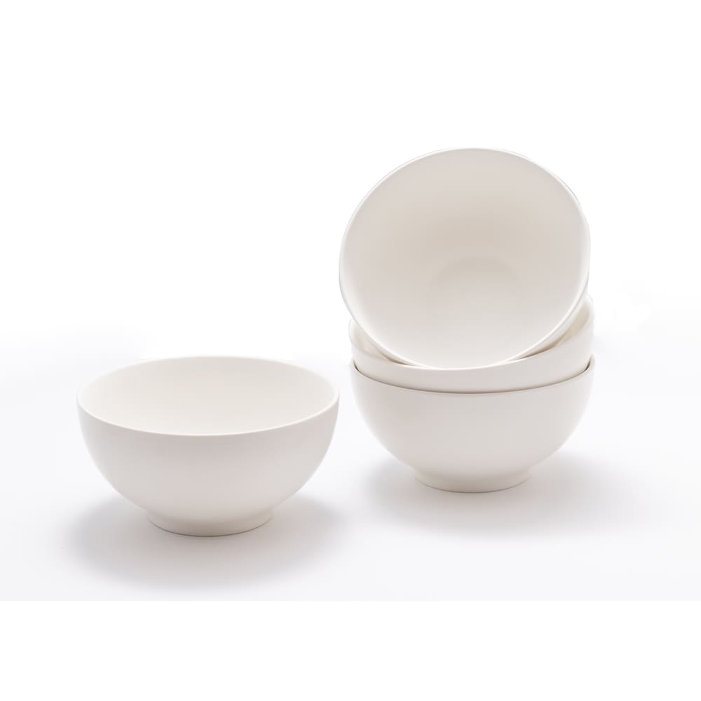 Red Vanilla Saffire White Cereal / Pasta Bowl Set / 4 - N/A