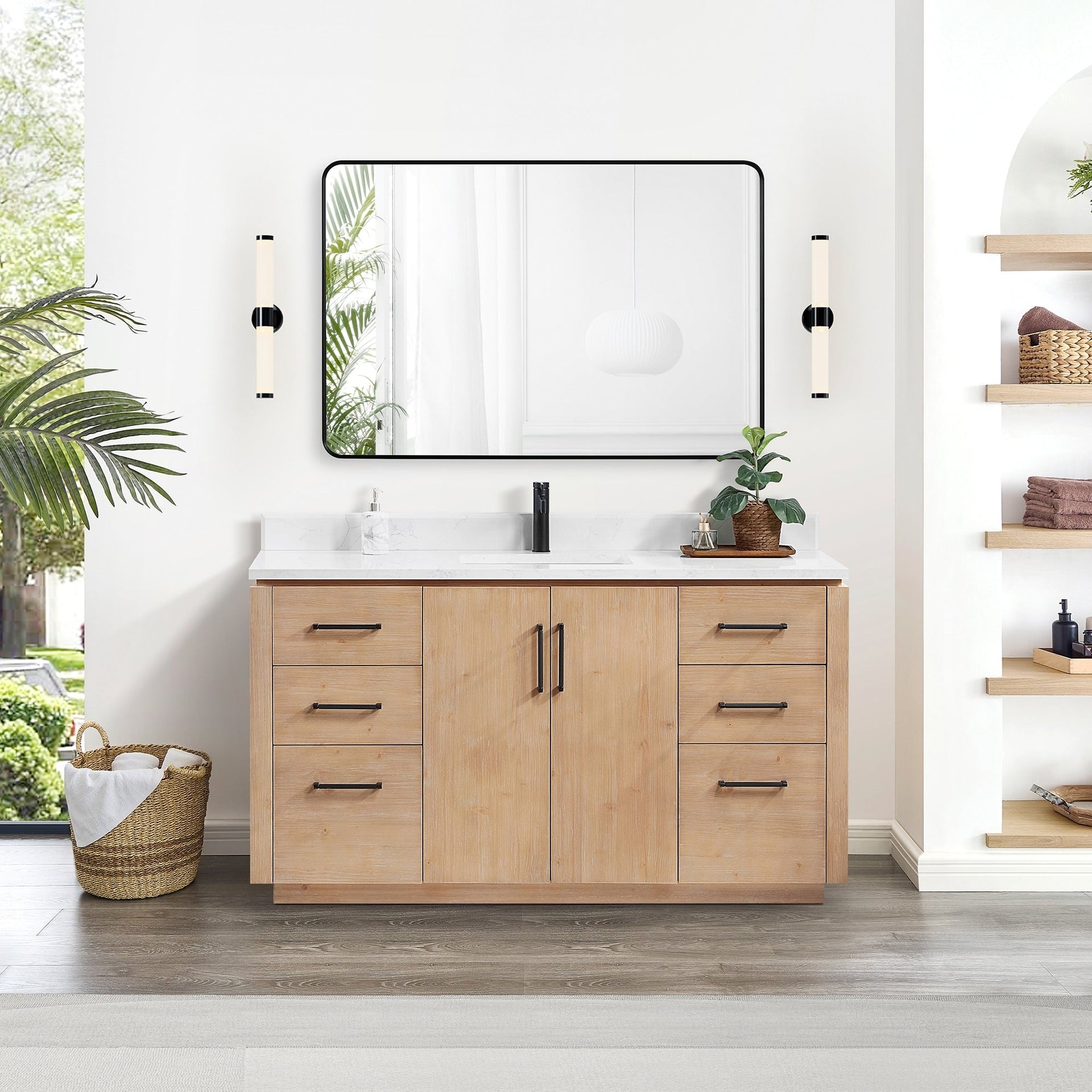 San Single Bath Vanity with Composite Stone Top without Mirror