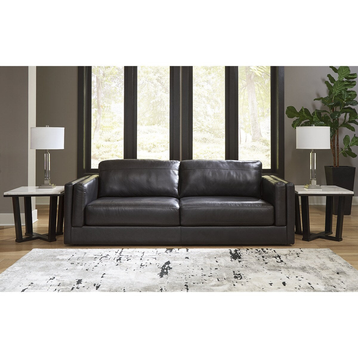 Signature Design by Ashley Amiata Onyx Sofa - 96W x 41D x 35H