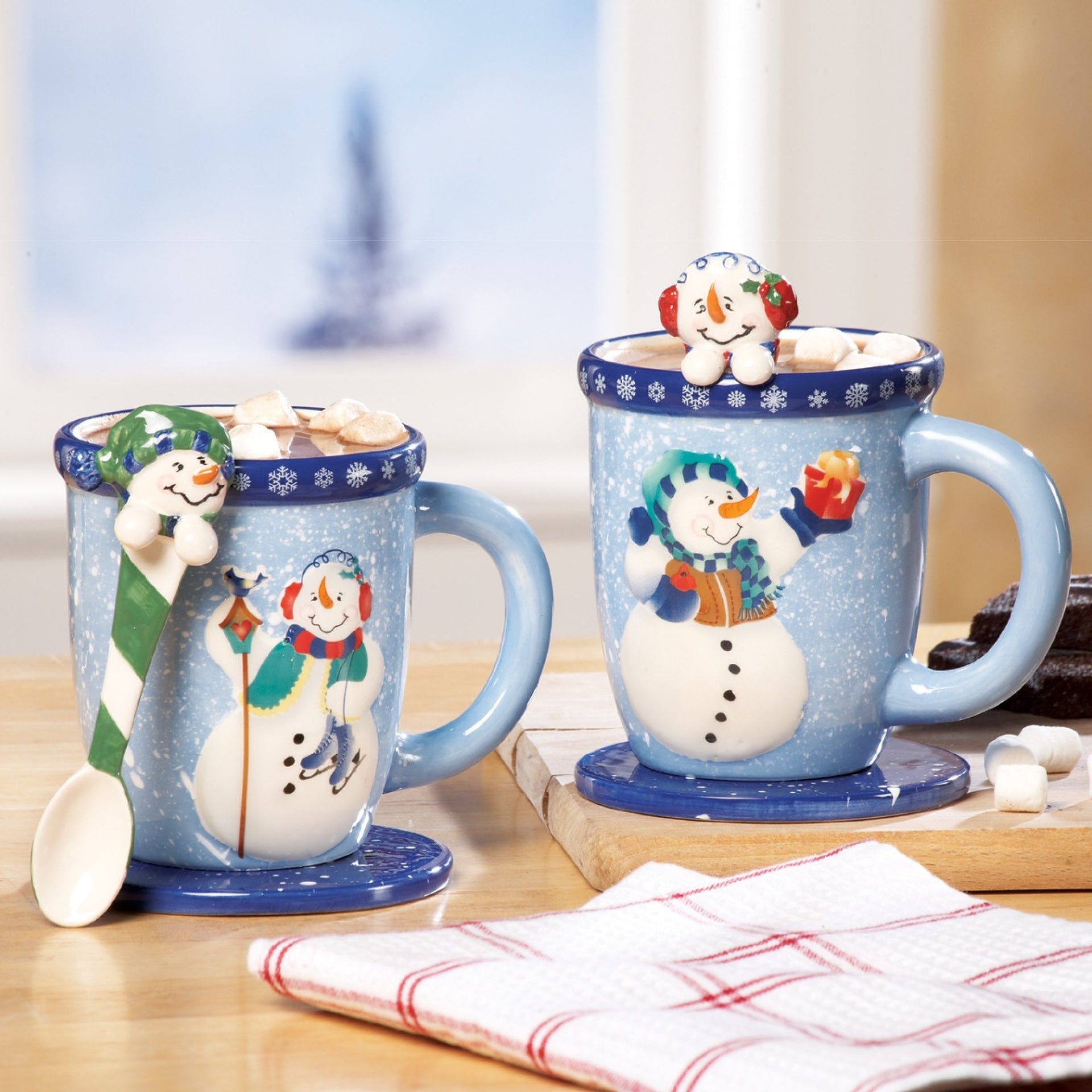 Snowman Holiday Mug and Spoon Gift Set