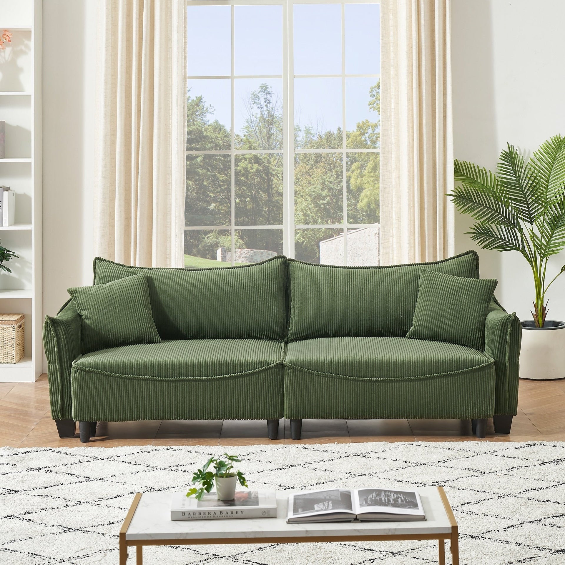 Sofa can be Converted into A Sofa Bed with Two Throw Pillows