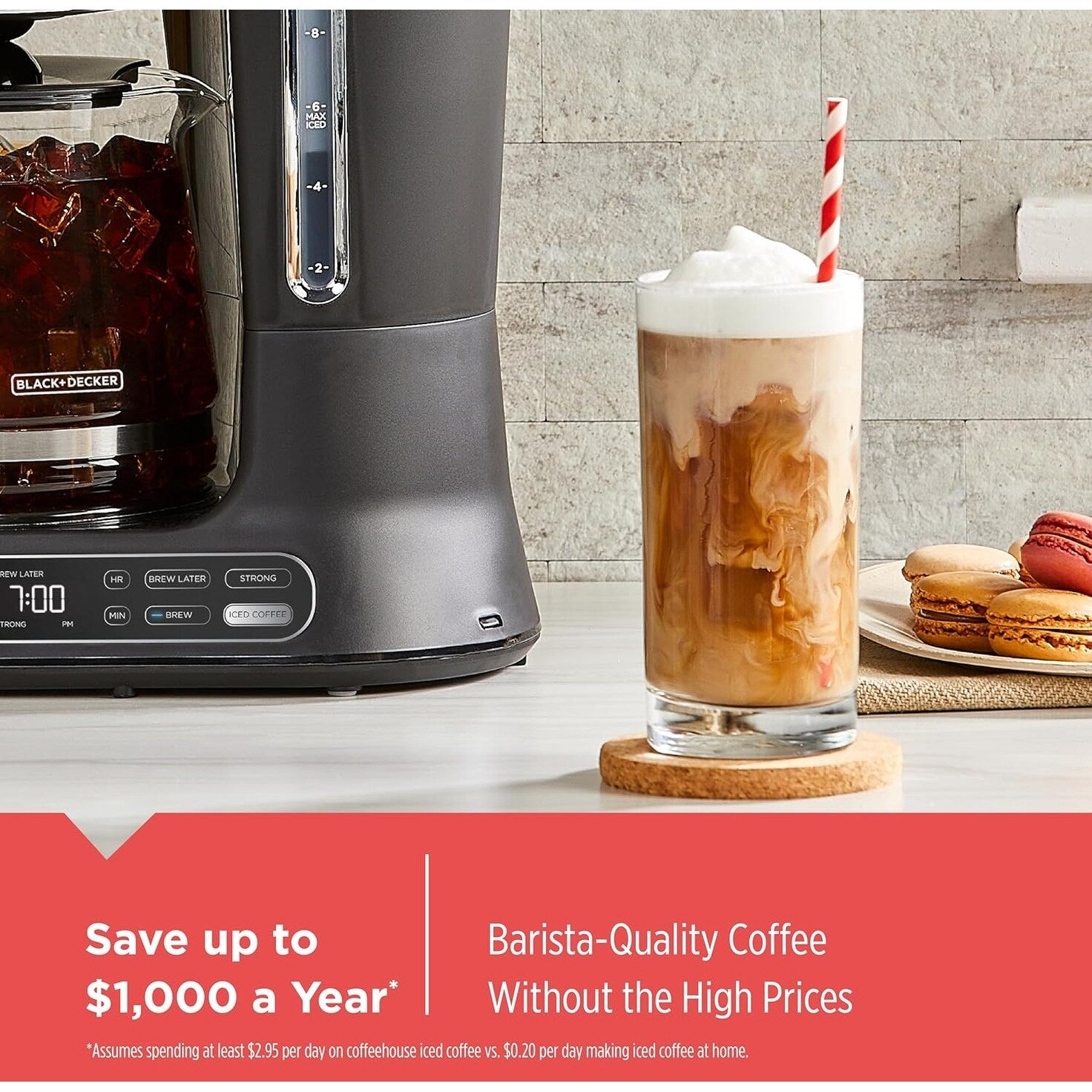 Split Brew 12-Cup Coffee Maker, Iced/Hot Coffee, Programmable, Quick Touch, 4-Hour Keep Warm