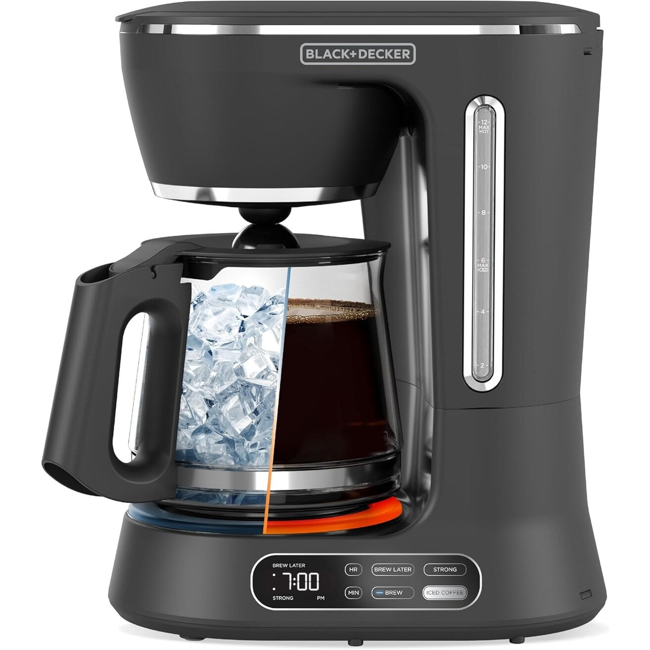 Split Brew 12-Cup Coffee Maker, Iced/Hot Coffee, Programmable, Quick Touch, 4-Hour Keep Warm