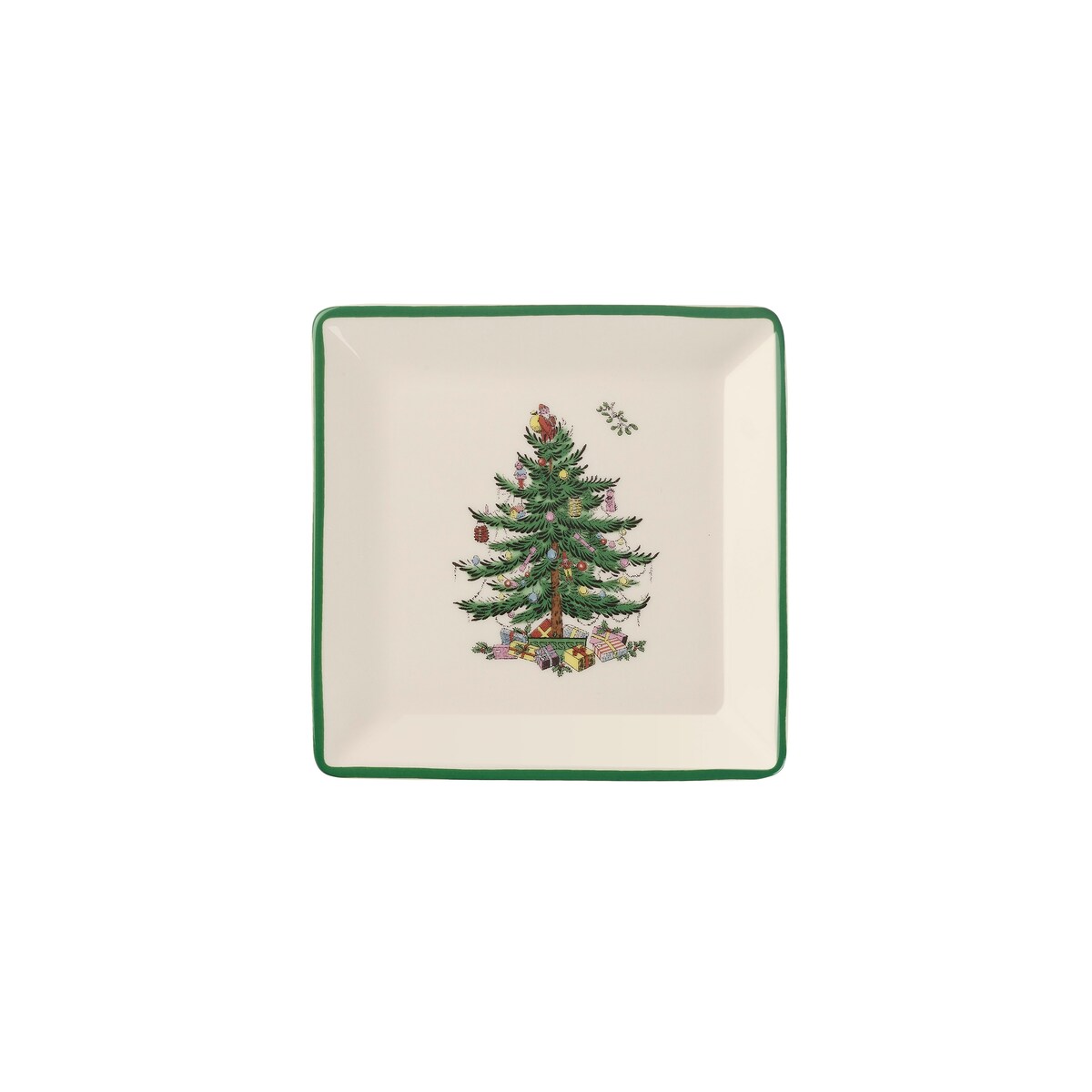 Spode Set of 4 Christmas Tree Square 5 Inch Tidbit Plates