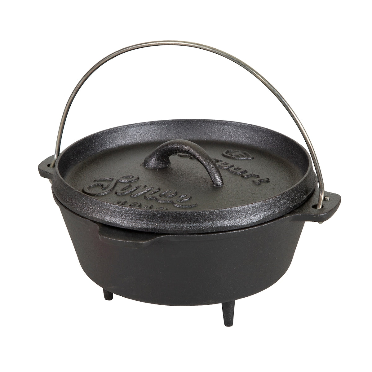 Stansport 2 QT Pre-Seasoned Cast Iron Dutch Oven with Legs - 8 L x 8 W x 5.5 H
