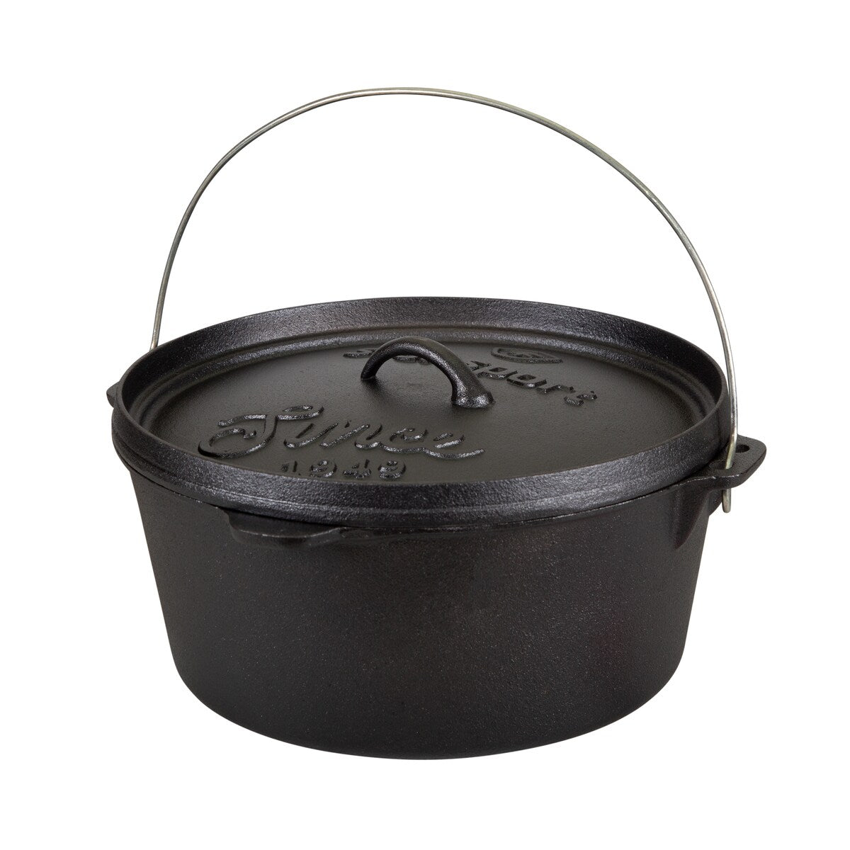 Stansport 8 QT Pre-Seasoned Cast Iron Dutch Oven Flat Bottom - 12 L x 12 W x 5 H