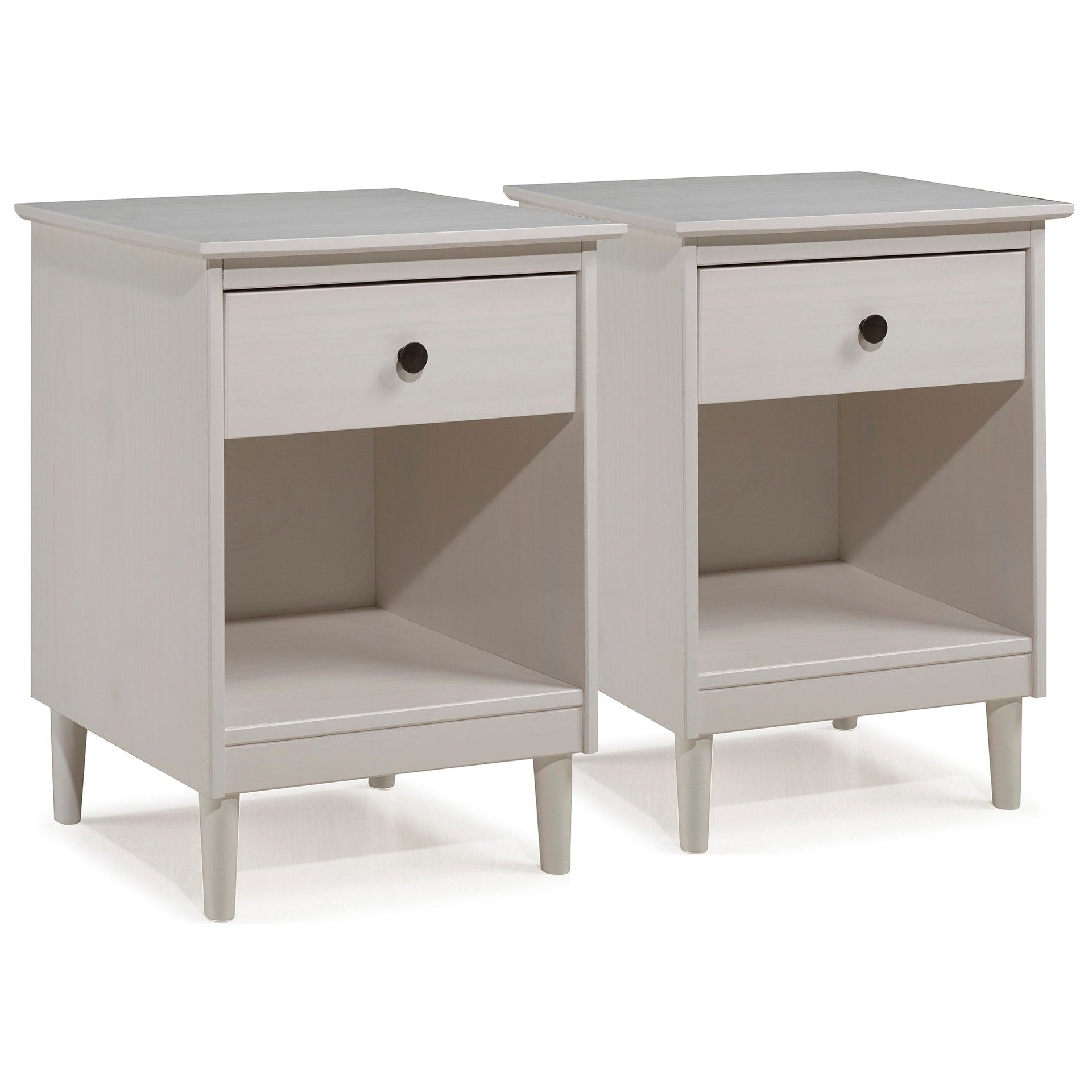 Walker Edison Bullrushes 1-Drawer Solid Wood Nightstand (Set of 2)