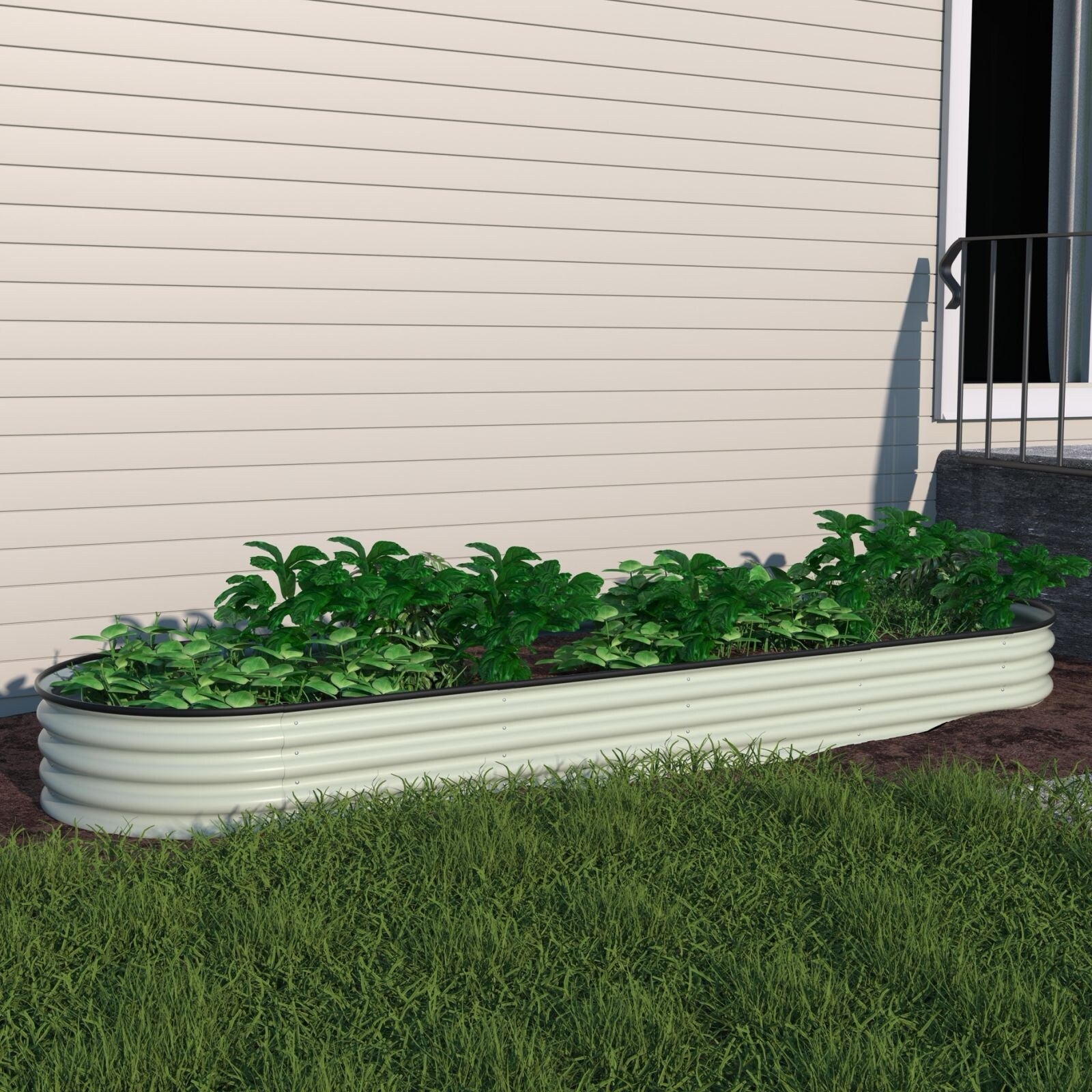 VEIKOUS 8 ft. x 2 ft. x 1 ft. Metal Galvanized Raised Garden Bed 9-in-1 Planter Box for Outdoor Gardening