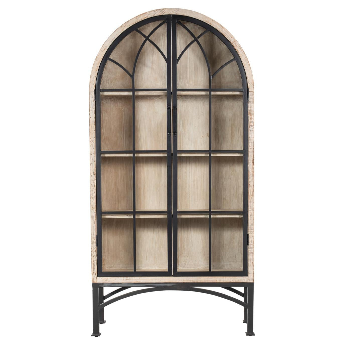 Vickie Arched Cabinet - White Wash