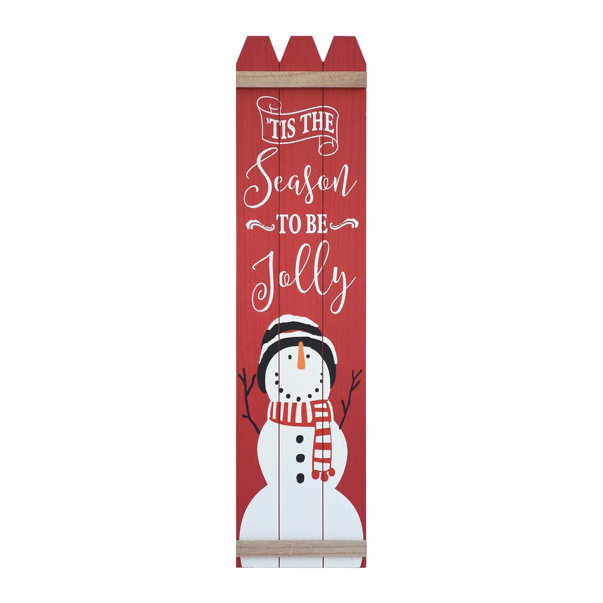 Wood Christmas Wall Decor for Front Door,Red
