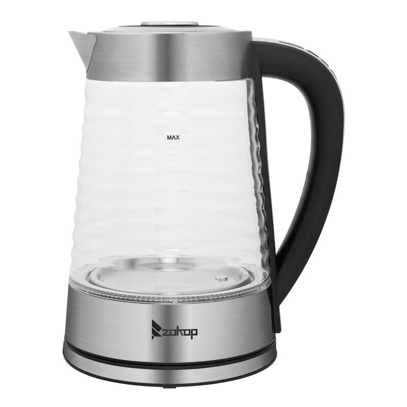 ZOKOP 0.58Gal 1200W High Borosilicate Glass Electric Kettle with Electronic Handle