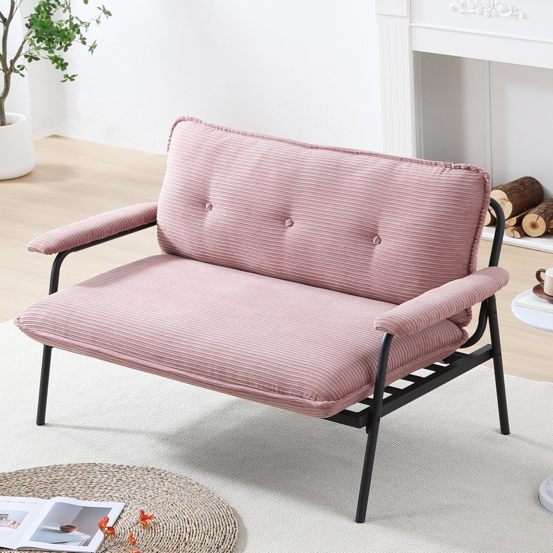 ompact 53 Inch Sofa 2-Seater with Metal Frame Modern Design Ideal for Small Spaces